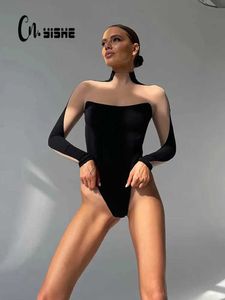 Tute da donna Rompers Cnyishe sexy attraverso la mesh bodysuits Fashion Rompers salta da donna salta