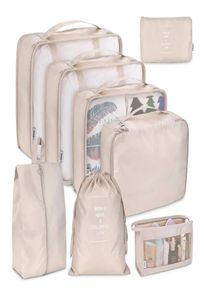 8pcsset borse di stoccaggio per latto di grande capacità per imballaggio vestiti per cubo biancheria intima da viaggio da viaggio cosmetico saccheggio da toeletta 2201258308632