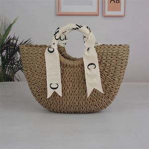 Crossbody designer bags luxury bag woody bucket bag woven letters high quality white strap straw beach bag holiday shopping crossbody bag summer outdoor xb168 C4