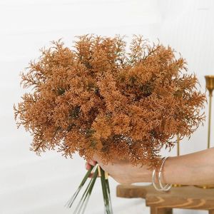Fiori decorativi 43 cm artificiale corallo rime erba bouquet finta pianta da matrimonio composizione interna decorazione natale accessori fai -da -te