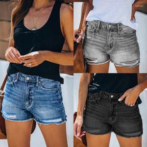 Jeans femininos europeu e americano rasgou shorts jeans para mulheres com calças folgadas com franjas