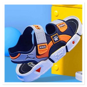 Boys girls' simple and cool boys' style students' breathable beach men's sandals, white soles, shoes wi L2405