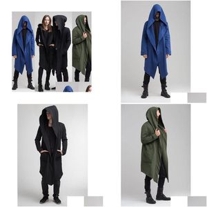 Herren -Grabenschichten Modedesigner Männer Langer Mantel Herbst Winter Windproof Slim Solid Plus Size Drop Lieferbekleidung Kleidung Outerwea Dhe5k