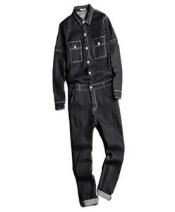 MEN039S Dżinsy kombinezonowe szczupły chłopak Jean Jumpsuits Spring Autumn Streetwear Dżins Dżins Joks Mężczyzna długie Pants1797858