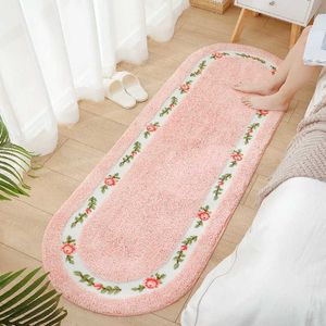 Dywany Śliczne różowe sypialnia Dywan nocny pod podłączeniem materacy Dziewczyna Princess Pokój dziecięcy Washable Maszyna H240517
