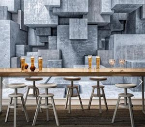 Papéis de parede 3D Brick Stone Papa -de -parede Mural para paredes da sala de estar pintando papel geométrico de aquarela cinza Papel geométrico