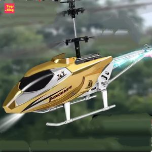 25 35CH RC Plane Remote Control Helicopter Toys For Boys LED Light Fall Resistant ABS USB Collision Proof Aircraft Kids Gift 240516