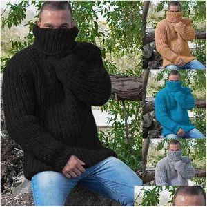 Męskie swetry męskie sweter jesienne zima luźne luźne styl swobodny golf trend modowy