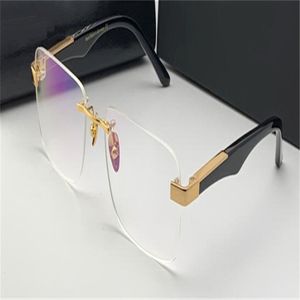 Mode recept glasögon konstnären i rimless ram klara ben optiska glasögon transparent lins enkel affärsstil för män wi 243j