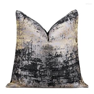 Kudde hög precision svart gyllene täckning abstrakt textur ljus lyx jacquard kudde hem soffa stol dekorativa kuddar