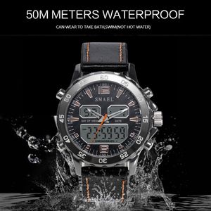 Sports Watches Water prova impermeável Display Genuine Dual Quartz Wristwatchescool Relógio Fashion Smart Digital Watch Led Men 1281 264J