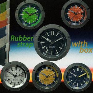 Guarda gli orologi di lusso da uomo Automatico Cingcio in silicone in stile classico 3 atm da 41 mm impermeabile a zaffiro fluorescente da uomo fluorescente cinghia di gomma con scatola