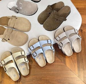 2024 Designer Clogs Slippers Sandals Summer Sandal Leather Slide Indoor Buckle Strap Flats Cork Clipper Sliders Flat Sliders New 419