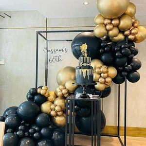 Party -Dekoration Geburtstagdekoration Schwarze Goldballons Garland 60. Ballon Arch Kit Hochzeit Babyparty Abschluss Globos