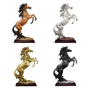 Figurine decorative Statue di cavallo in piedi 18.7''h ruggente moderno decorazione per sculture per tavolo da ufficio.