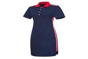 Frauen Plus -Größe kurze Ärmel Polo T -Shirt Top Stripe Bodycon Midi Bleistift Kleid T1906086063349