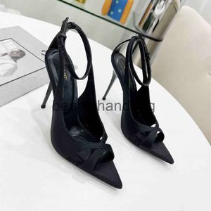 YS yslheels Y-Shaped Sole Fashion Designer Women's Heel 2023 Sandals Leather Pointed Toe High Heel Dress Shoes Mid Heel Shoes nft