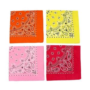 Bandanas Durag Bright Spring Summer Colors Paisley Headwear Womens Cotton Shoulder Straps Pink Roses Yellow Orange pannband J240516