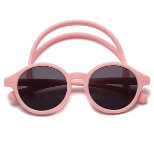 0-4 Years Silical Gel Glasses UV400 Protection TPEE Polarized Strap Baby Girl Flexible Sunglasses with Free Silicone Rope