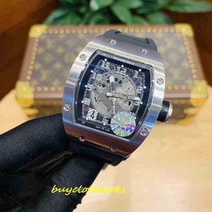 ساعة Wrist Watch RM Men عالية الجودة أوتوماتيكية ساعة ميكانيكية RM010 الفاخرة العلامة التجارية الحقيقية مصنع استعادة أصيلة 0R44