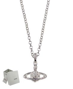 Saturn Curved Necklace Pearls Diamond Tennis Necklace Woman Silver Chains Vintage Trendy Style2464767