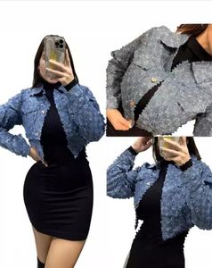 2024GGS new Spring autumn women's new desinger casual Jacquard denim top jacket denim Jackets button lapel polos colllar outerwear coats