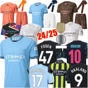 24 25 Jerseys de ocorrências Haaland de Bruyne Phillips Mans Cidades Grealmente