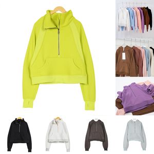 Fashion jackets Womens Yoga Hoodie Thick Hoodys Sports Half Zipper Designers Sweater Chothing Loose Half Zip Clothes high-quality Hoodies