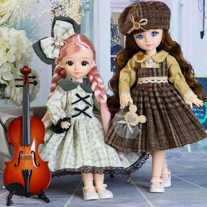 BJD Doll and Clothes Multiple Removable Joints 30cm 16 3D Eyes Girl Dress Up Birthday Gift Toy y240516