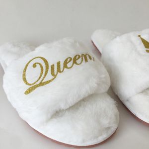 الاسم المخصص Flur Bride slippers وصيفات الشرف الهدايا الزفاف عيد ميلاد الذكرى السنوية