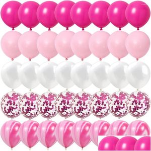 Decoração de festa rosa rosa metal de látex confetti balões decorações de casamento fost globos ano entrega de gota entrega home jardim fe dhe4u