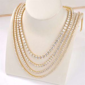 18inch Gold plated VVS Moissanite tennis Diamond Jewelry Necklaces S Sterling Sier Tennis Chain
