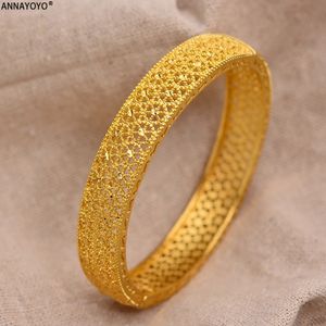 24K Dubai Gold Color Bangles для женщин Дубай невеста свадьба Эфиопский браслет Африка браслет арабские ювелирные украшения браслет 240517