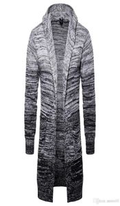 새로운 디자이너 가디건 스웨터 men039 vneck 긴 스웨터와 그라디언트 고품질 면화 니트 겨울 남성 스웨터 F6014560