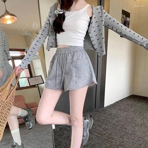 Frauenshorts sportlich für Frauen im Sommer koreanischer Stil Casual Short Hosen Kordelstring Elastic Taille Kleidung