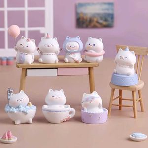 Blind box Japanese Cute Cat Animal Blind Box Surprise Gift for Childrens Toys Mini Jewelry Cat Sakura Cat Doll House Accessories WX WX