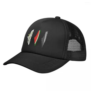 Caps de bola 3 Mapas da Palestina T-shirt Vintage Watermelon Palestinian Baseball Mesh Hats Casquette ao ar livre adulto