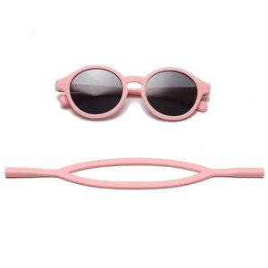 0-4 Years Silical Gel Glasses UV400 Protection TPEE Polarized Strap Baby Girl Flexible Sunglasses with Free Silicone Rope L2405