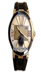 Neue Executive Dual Time 246003421 Rose Gold Silber Dial Date Automatische Herren Uhr Blue Gummi -Sportwachen Reinzeit billig 1107954347