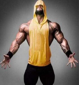 whole mens tank tops sports vests cotton with hoodies new bodybuilding t shirts M L XL XXL euro size D5642141692