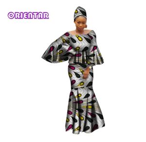 Afrikanska klänningar för kvinnor 100 bomull 2019 Ny afrikansk mode kanga clohing baize riche 2 stycken set afrikanska kläder wy28098046447