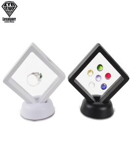 Black White Plastica in plastica mobile sospeso Visualizza in vetrina gemme gemme ad anello Membrana Pieno Pieno Membrana Scatola 772CM7689732