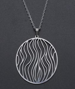 Hänghalsband geometriska rostfritt stål vattenvåghalsband för kvinnor accepterar oem order mode smycken Dainty9690727