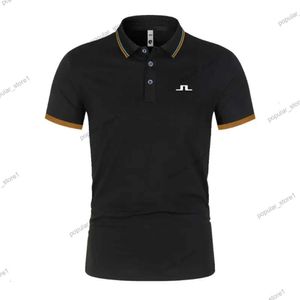 JLindeberg Golf Polo Shirt Luxury Polo Shirt snabbtorkande svett andas lapel kortärmad t-shirt män sommar JL Golf Polo 243