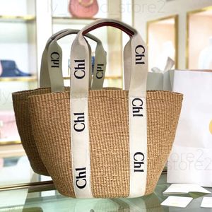 Luxur Designer Chlole Bag Beach Bag Woody Tote Handväska Kvinnor Handväska Klassiska gräs Woven Shoulder Tote Tote Medium Handväska stora kapacitetspåsar 456