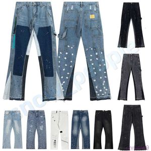 2023 Mens Designers Hip Hop Spliced ​​Fleared Jeans Ejressed Ripped Slim Fit Denim Trousers Mans Washed Pants Topsweater Wholesale 9xi6 9xi6 B4LX