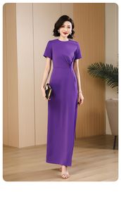 2024 Letnie nowe sukienki damskie w dużych rozmiarach drukowane zamek z szyfki zamek kostki Slim Woman's Long Dress DZ1895
