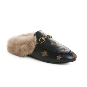 Prawdziwy designerski kapcie klasyczne fur ladie owca skóry Muller palenie palenia Slipperse Sandalsstar des Chaussures 456 s e f16b