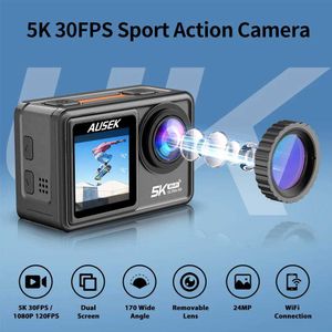 スポーツアクションビデオカメラOurlifeアクションカメラ5K30FPS 48MP EIS 2 IPSデュアルスクリーンオプション6フィルターワイヤレスマイクwifiアンチシェイクスポーツカメラJ240514