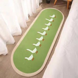 Carpets Imitation cashmere carpet oval girl bedroom cute bedside Instagram style family bed front H240517